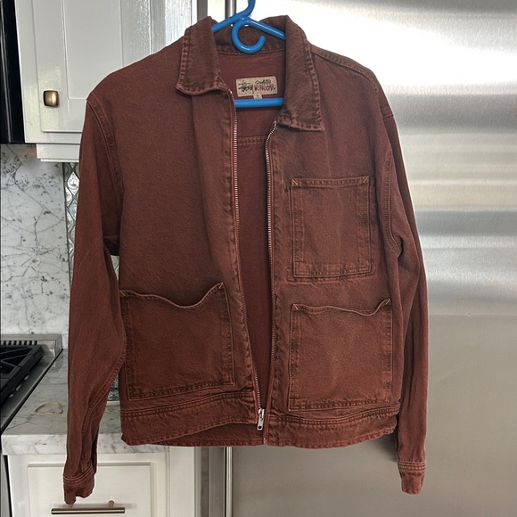 Stussy Rust Brown Denim Jacket - Picture 1 of 8